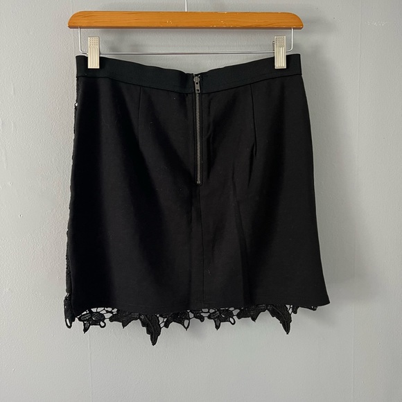 American Eagle Lace Overlay Embroidered Skirt Black Medium 6 - Picture 3 of 9